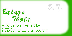 balazs tholt business card